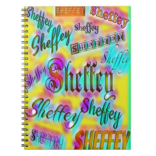 Sheffey Fonts - Yellow and Pink Rainbow Notebook