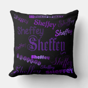 Sheffey Purple Fonts Cushion