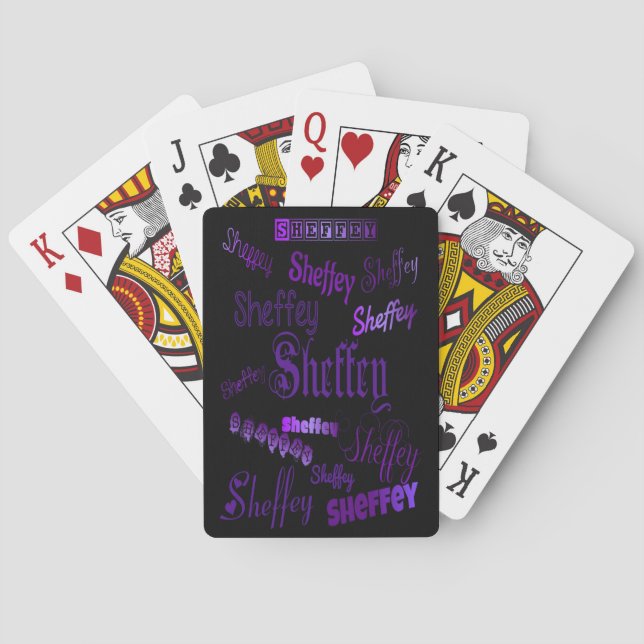 Sheffey Purple Fonts Playing Cards (Back)