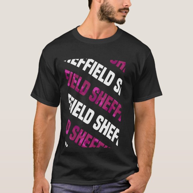 Sheffield Camo Pattern Pink Camouflage T-Shirt (Front)