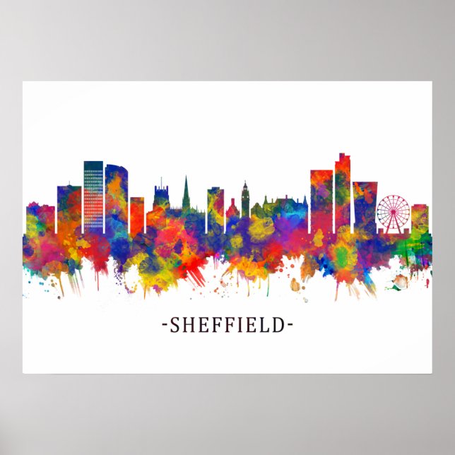 Sheffield England Skyline Poster (Front)