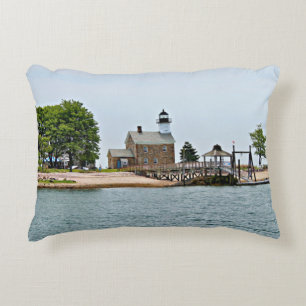 Sheffield Island Lighthouse, Connecticut Decorative Cushion