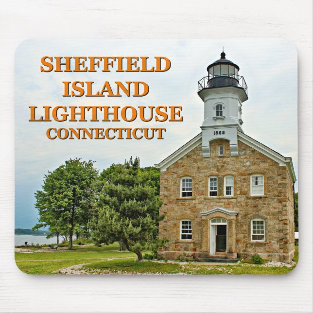 Sheffield Island Lighthouse, Connecticut Mouse Mat (Front)
