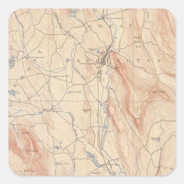 Sheffield, Massachusetts Square Sticker (Front)