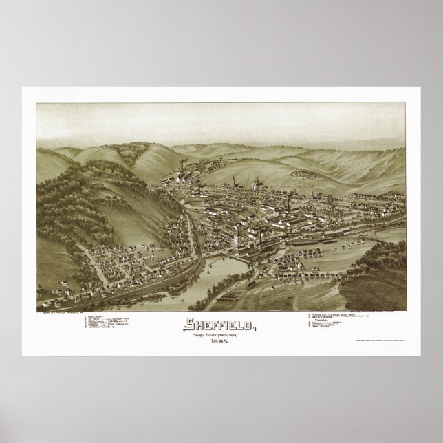 Sheffield, PA Panoramic Map - 1895 Poster (Front)