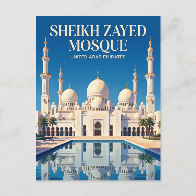 Sheikh Zayed Grand Mosque United Arab Emirates Postcard (Front)