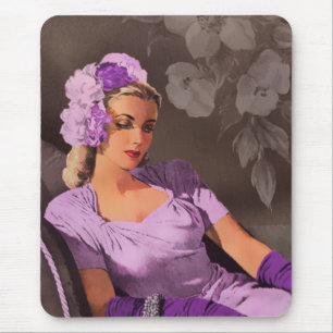 Sheila - 1940s Evening Wear in Lilac and Taupe Mouse Mat