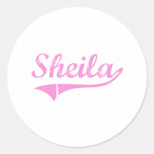 Sheila Classic Style Name Round Sticker