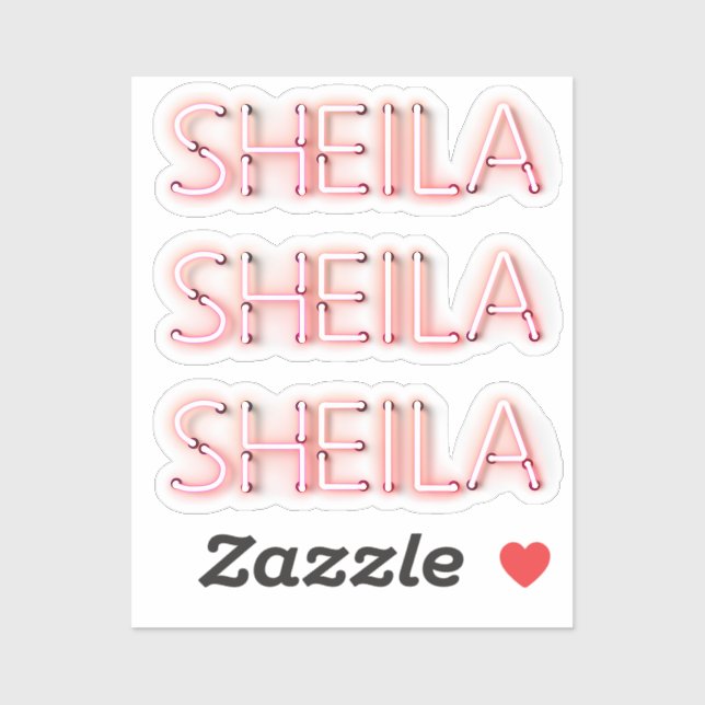 Sheila name in glowing neon lights novelty (Sheet)
