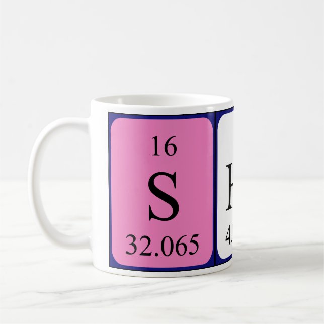 Shela periodic table name mug (Left)