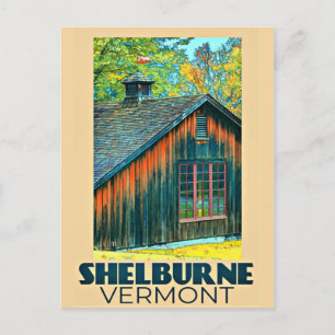 Shelburne, Vermont vintage travel poster Postcard