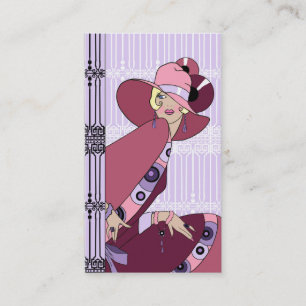 Shelby, 1930s Lady in Lavender and Wine Business Card