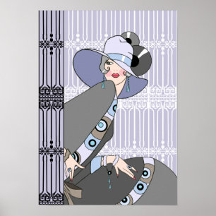 Shelby, 1930s Lady in Mauve and Gray Poster