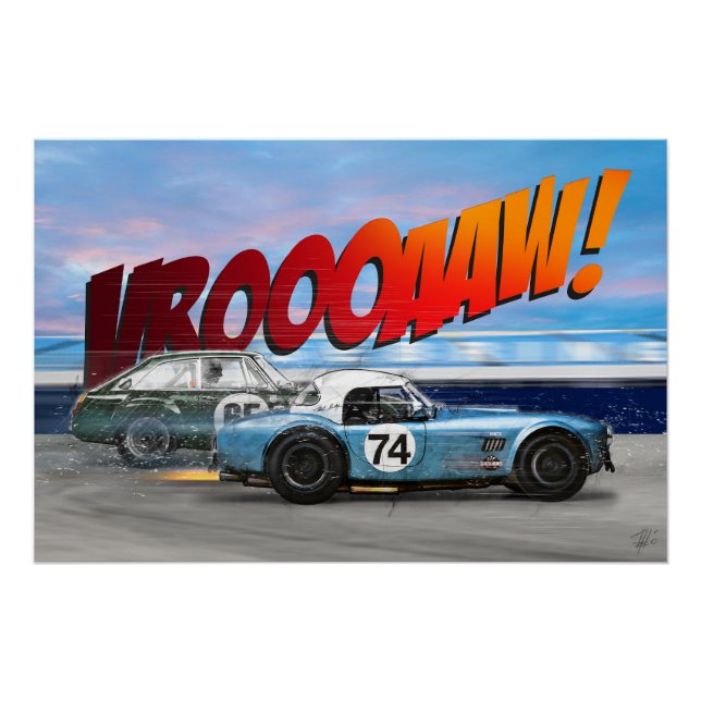 Shelby Cobra vs MGB GT Competition Poster (Front)