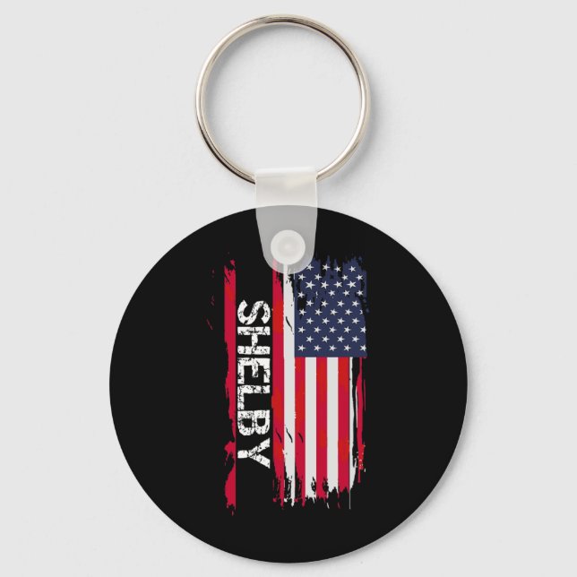 Shelby Flag America  Key Ring (Front)