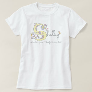 Shelby girls S name meaning monogram t-shirt