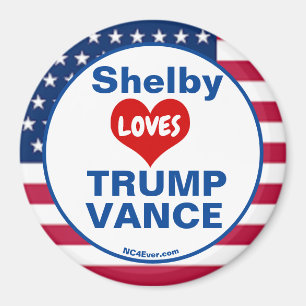 Shelby LOVES TRUMP VANCE patriotic Magnet