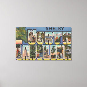 Shelby, North Carolina - Large Letter Scenes Canvas Print
