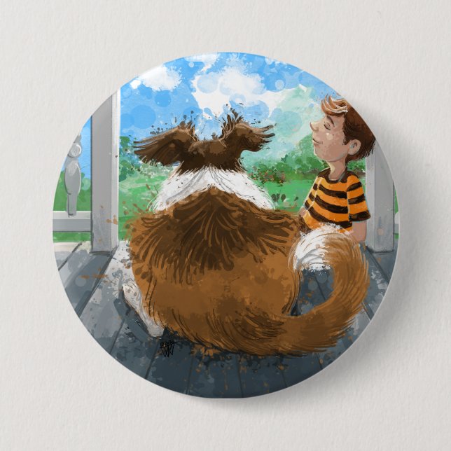 Sheldon and Davie Relaxing 7.5 Cm Round Badge (Front)
