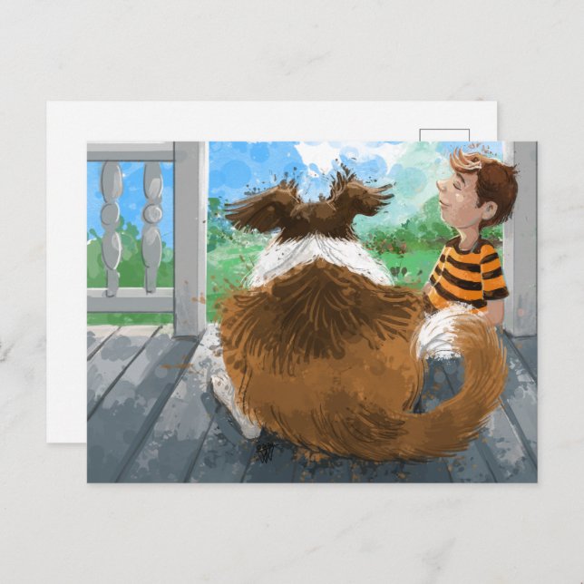 Sheldon and Davie Relaxing Postcard (Front/Back)