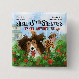 Sheldon the Sheltie 15 Cm Square Badge