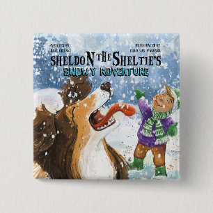 Sheldon the Sheltie 15 Cm Square Badge