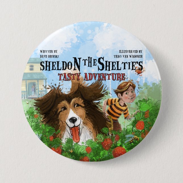Sheldon the Sheltie 7.5 Cm Round Badge (Front)