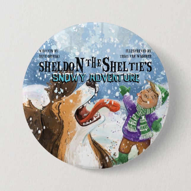 Sheldon the Sheltie 7.5 Cm Round Badge (Front)