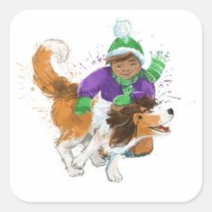 Sheldon the Sheltie and His Boy Square Sticker