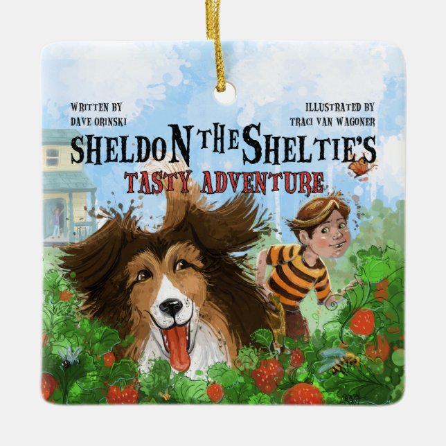 Sheldon the Sheltie Ceramic Ornament (Front)