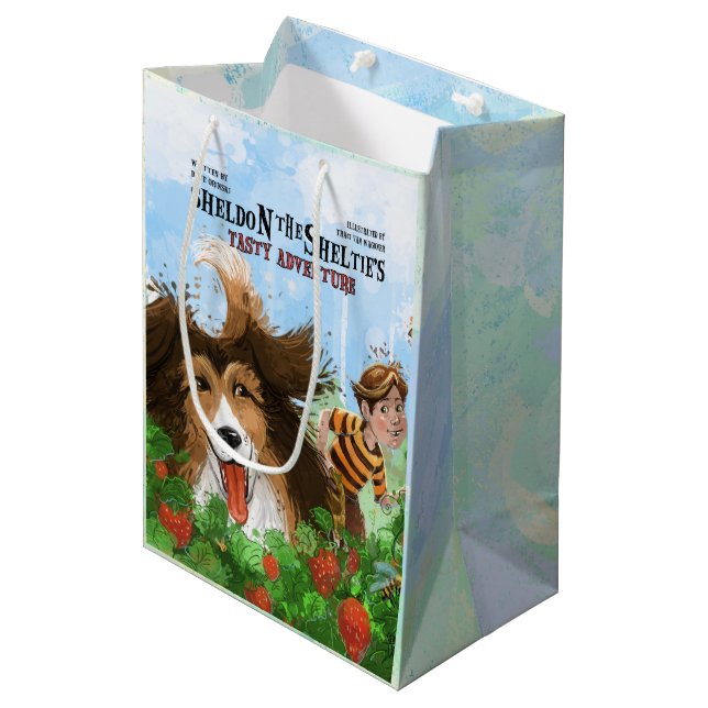 Sheldon the Sheltie Medium Gift Bag (Front Angled)