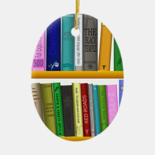 shelf books library reading ceramic tree decoration