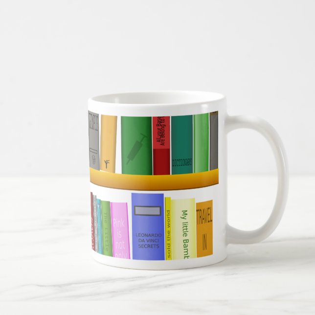 shelf books library reading coffee mug (Right)