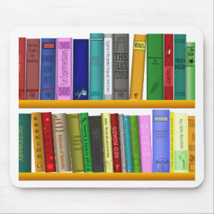 shelf books library reading mouse mat