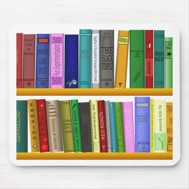 shelf books library reading mouse mat (Front)