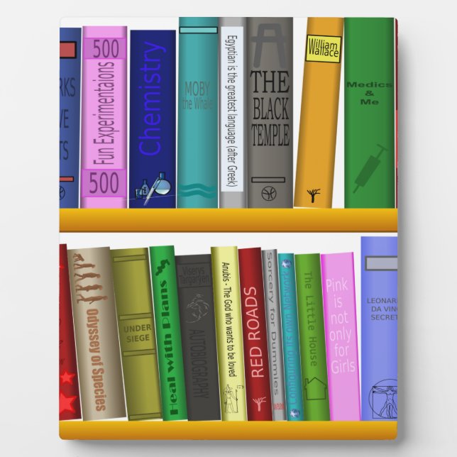 shelf books library reading plaque (Front)