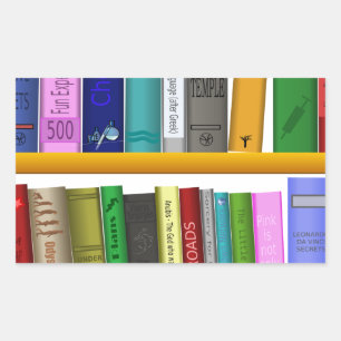 shelf books library reading rectangular sticker