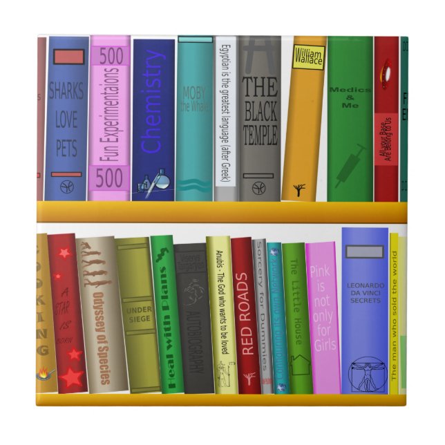 shelf books library reading tile (Front)