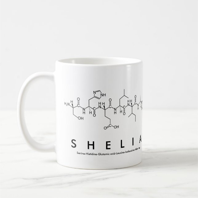 Shelia peptide name mug (Left)