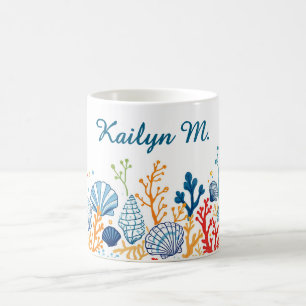 Shell and Coral Border Coffee Mug
