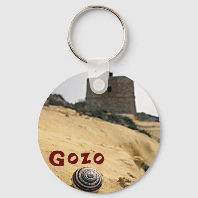 Shell and Tower, Gozo, Malta Key Ring (Front)