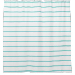 Shell Aqua Fashion Stripes Shower Curtains