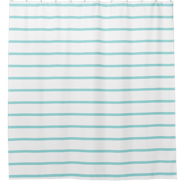 Shell Aqua Fashion Stripes Shower Curtains (Front)