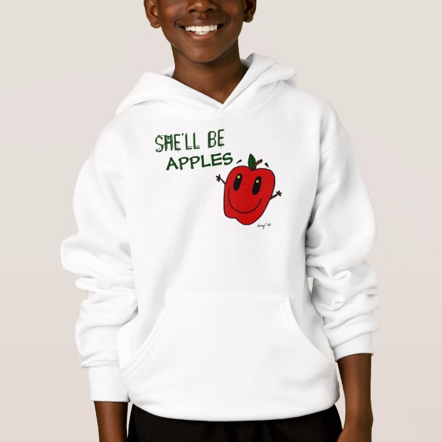 SHE'LL BE APPLES Kids Hooded Sweatshirt (Front)