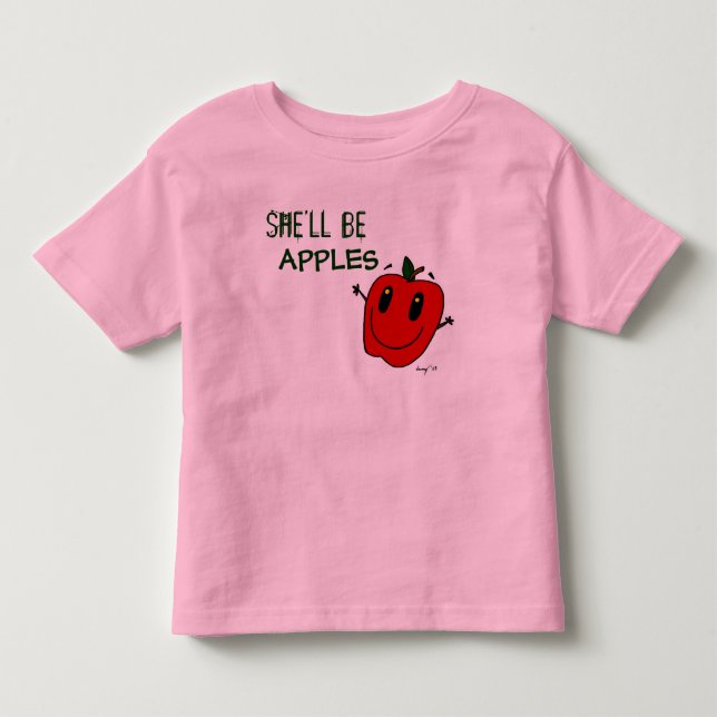 SHE'LL BE APPLES Toddler Ringer T-Shirt (Front)