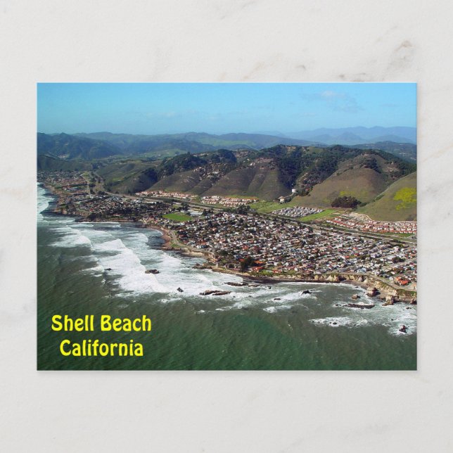 Shell Beach, California Aerial View Postcard (Front)