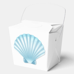 Shell Beach Nautical Blue Elegant Wedding Party Favour Box