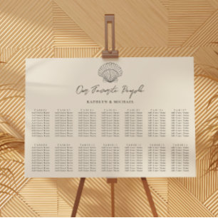 Shell Beach Ocean Wedding 14 Table Seating Charts