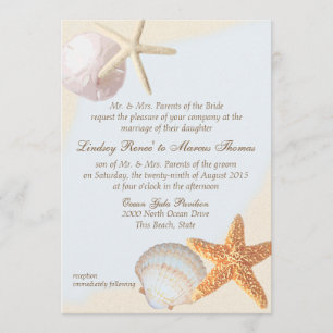 Shell Beach Starfish Wedding Invitation