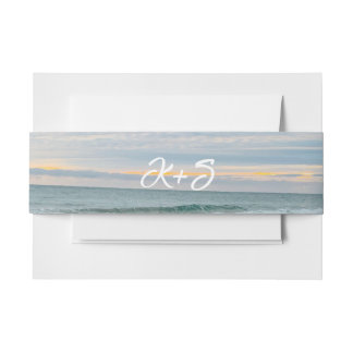 Shell Beach Sunrise Wedding Invitation Belly Band